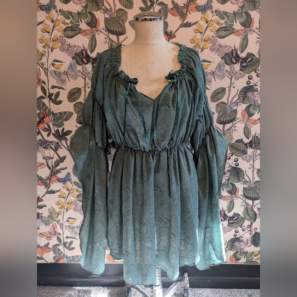Renaissance Faire Top- Pale Teal- Size M